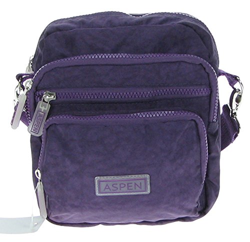 ASPEN LIGHTWEIGHT TRAVEL 4 COMPARTMENT CROSSBODY HANDBAG BAG, FAB COLOURS 9951 (Purple) - Top ...