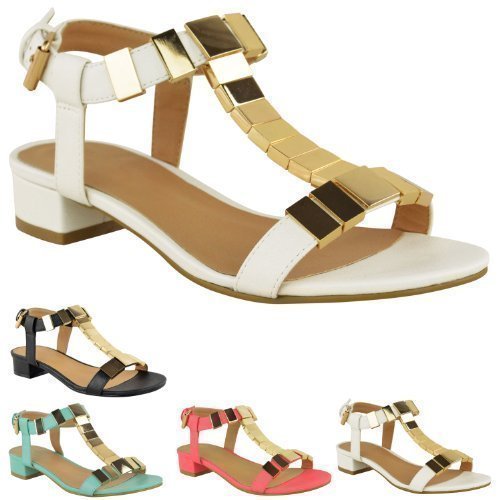 white summer sandals with heel