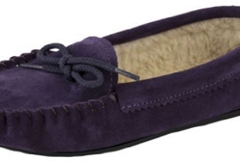purple moccasin slippers