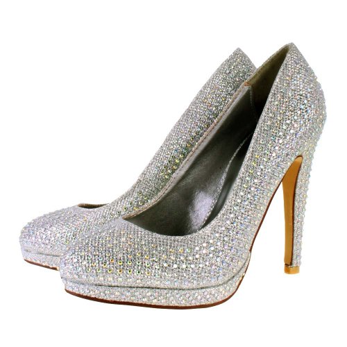 ladies silver sparkly shoes