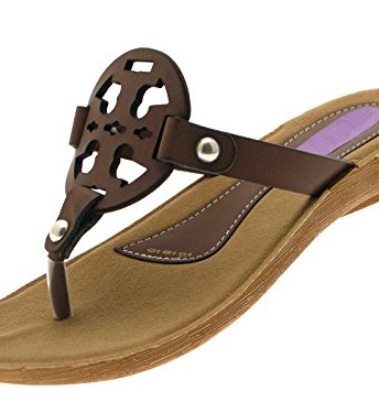 brown leather flip flops ladies