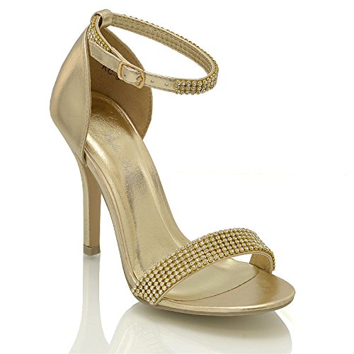 gold diamante heels uk