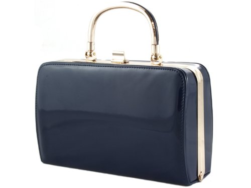 navy leather clutch bag uk
