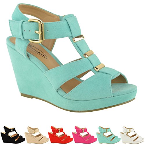 green strappy sandals uk