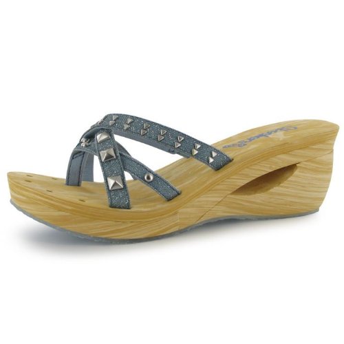 ...  Sandals  Skechers Women Sun Strap Ladies Wedge Sandals Denim UK 4