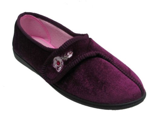 ladies wide fit velcro slippers