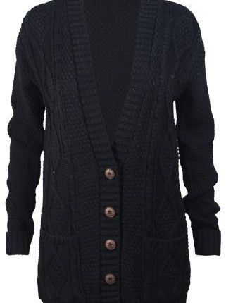 black aran cardigan