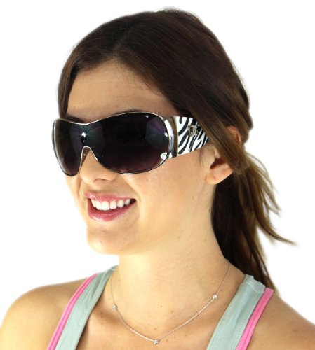 DG Oversized Wrap Around Women Sunglasses BlackWZebra 0 