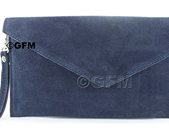 dark navy suede clutch bag