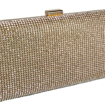 gold diamante clutch bag