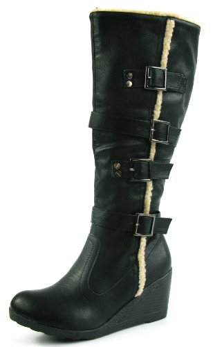 wide calf wedge boots uk