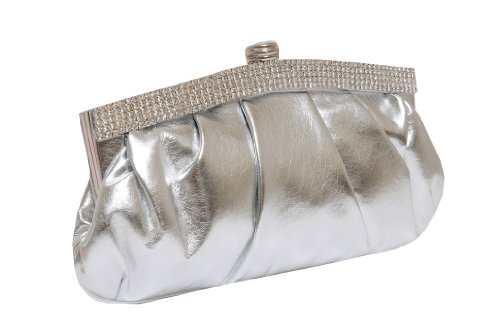 large silver clutch bag