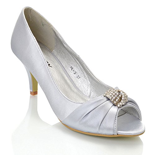 silver high heels size 3