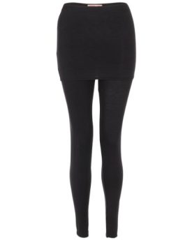 2-in-1-Full-Length-Jersey-Stretch-Leggings-Short-Mini-Skirt-Trousers-Yoga-Summer-0