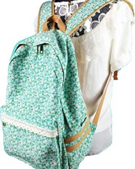 2014-Womens-Canvas-Travel-Satchel-Shoulder-Bag-Backpack-School-Rucksack-green-0