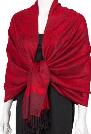 70-30Pash-Sakkas-Soft-Pashmina-Feel-Varied-Paisley-Design-Shawl-Wrap-Stole-Red-Black-paisley-0
