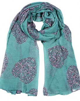 8Years-Green-Love-Heart-Pattern-Cotton-Voile-Scarf-Flowers-Vines-180x110cm-0