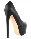 92S-Womens-Black-Faux-Leather-Round-Toe-Ladies-Platform-High-Stiletto-Heel-court-Shoes-Size-6-0-2