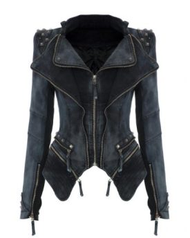 9Fox-Womens-Punk-Studded-Jacket-Peak-Power-Shoulder-Denim-Jean-Tuxedo-Coat-Blazer-Jacket-XL-Grey-0