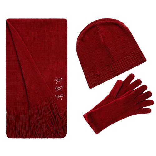 A138Ladies-Soft-3-Piece-Winter-Gift-Set-Hat-Glove-and-Scarf-Set-with-Diamante-detail-in-Black-Cream-or-Red-PERFECT-GIFT-SET-RED-0