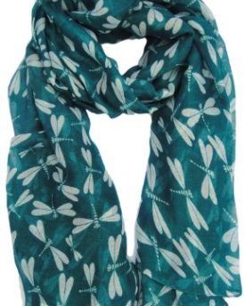 A168-Dragonfly-Print-Fashion-Scarf-Green-0