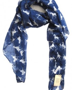 A168-Women-Scarf-Horses-Print-Design-Ladies-Scarves-Shawl-Wrap-Blue-0