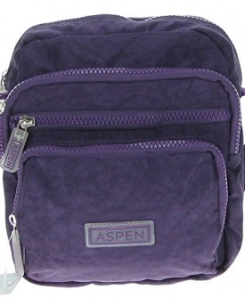 ASPEN-LIGHTWEIGHT-TRAVEL-4-COMPARTMENT-CROSSBODY-HANDBAG-BAG-FAB-COLOURS-9951-Purple-0
