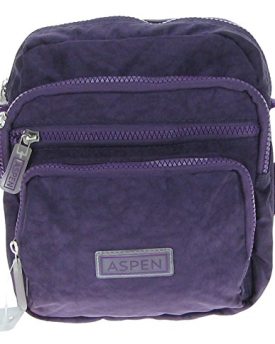 ASPEN-LIGHTWEIGHT-TRAVEL-4-COMPARTMENT-CROSSBODY-HANDBAG-BAG-FAB-COLOURS-9951-Purple-0