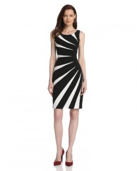 Adrianna-Papell-Womens-Colorblock-Sideburst-Sleeveless-Dress-Black-BlackIvory-Size-16-Manufacturer-Size12-0