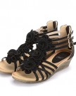 Alexis-Leroy-Womens-Shoes-Fashion-Wedge-Heel-T-straps-Buckle-Roman-Sandals-Black-Size-6-0-0
