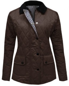 Amber-Apparel-Ladies-Quilted-Padded-Button-Zip-Jacket-Coat-Top-Chocolate-Brown-16-0