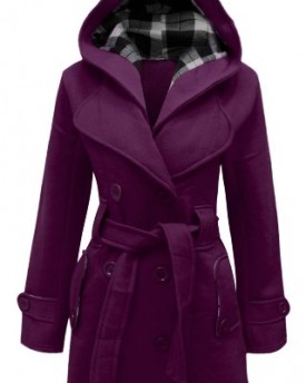 Amber-Apparel-New-Ladies-Military-Hooded-Belted-Trench-Fleece-Jacket-Womens-Coat-Top-Purple-20-0