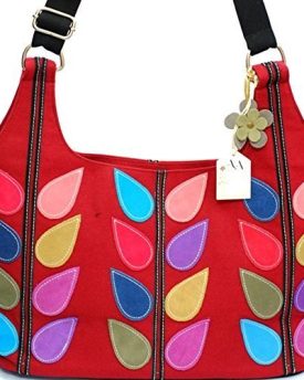 Anh-And-Art-Ladies-Handmade-Unique-Canvas-Cross-Body-Bag-Decorated-With-Woodland-Pattern-in-Red-0