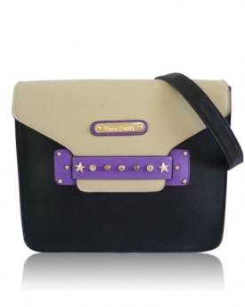 Anna-Smith-BlackBeige-Satchel-Handbag-with-Purple-Trim-A7251BKPE-0