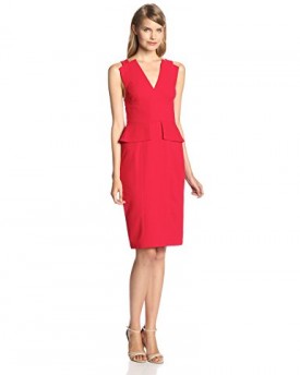 BCBGMAXAZRIA-Womens-Cocktail-Plain-or-unicolor-Sleeveless-Dress-Red-Rouge-Riored-12-0