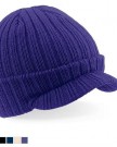 BEECHFIELD-RIBBED-BEANIE-WITH-PEAK-2-COLOURS-PURPLE-0