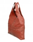 BMC-Cute-Hot-Rod-Red-Faux-Leather-Gold-Studded-Design-2-in-1-Summer-Tote-Fashion-Shoulder-Bag-Combo-0-0
