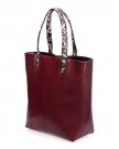BMC-Womens-Wine-Red-PU-Leather-Faux-Snakeskin-Top-Handle-Fashion-Tote-Canvas-Purse-Handbag-Set-0-2