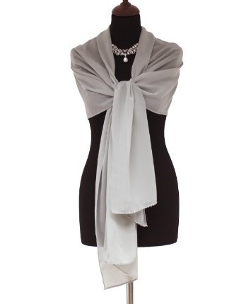 Beautiful-Chiffon-ShawlScarvesWrap-with-beading-in-several-coloursGREY11C-0