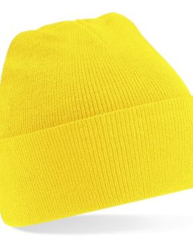 Beechfield-Knitted-hat-with-turn-up-in-Yellow-0