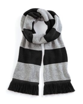 Beechfield-Varsity-Scarf-Black-Heather-Grey-One-Size-0