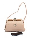 Beige-Nude-Patent-Elegant-Occasion-Designer-Handbag-with-Gold-Trim-by-Peach-0-0