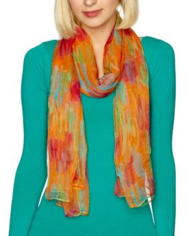 Bellewear-Large-Silk-Womens-Scarf-Orange-Multi-One-Size-0