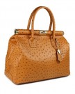 Belli-The-Bag-XL-Womens-Italian-Genuine-Leather-Handbag-Satchel-Bag-Ostrich-Embossing-Cognac-Brown-34x25x16-cm-W-x-H-x-D-0