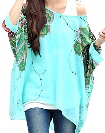 Bepei-Floral-Bohemian-Printing-Hippie-Boat-Neck-Batwing-Sleeve-Loose-Plus-Size-Chiffon-Blouse-Off-Shoulder-Shirt-Tops-303-L-0