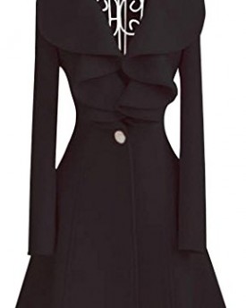Bepei-Womens-Winter-Fashion-Draped-Ruffle-Woolen-Jacket-Slim-Fit-Coat-Overcoat-Black-L-0