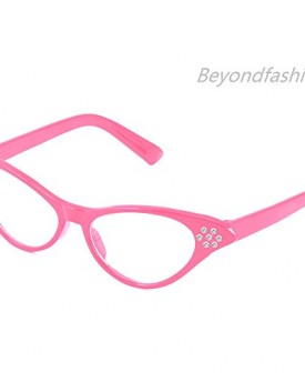 Beyondfashion-50s-Grease-Ladies-Rock-and-Roll-Fancy-Dress-Glasses-Pink-0