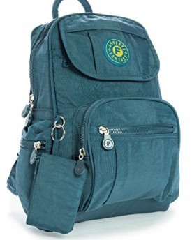 Big-Handbag-Shop-Unisex-Lightweight-Small-Fabric-Backpack-Bag-SB013K-Teal-0