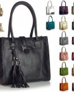 Big-Handbag-Shop-Womens-Faux-Leather-Medium-Size-Satchel-with-Make-up-Pouch-Bag-5002-Deep-Teal-0-5