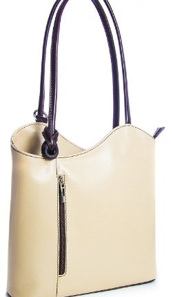 Big-Handbag-Shop-Womens-Genuine-Italian-Carry-on-Shoulder-or-Backpack-Bag-F220-Cream-BrownT-0